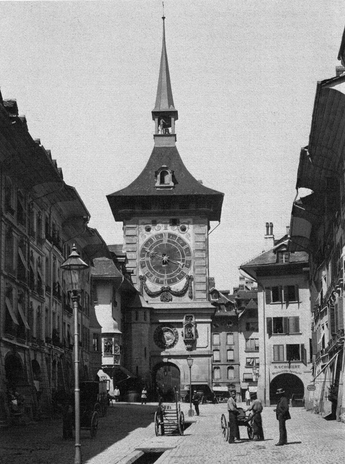 Eine Gaslampe in der Berner Altstadt, 1865.