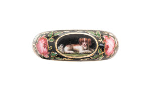 Friendship or love ring with dog, Geneva, c. 1830.