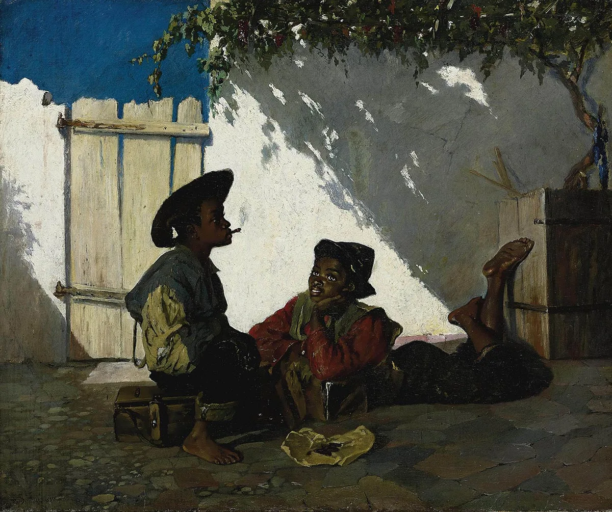 1867 malte Frank Buchser ein Bild namens «Dolce far niente» mit zwei Schwarzen Menschen als Hauptprotagonisten.