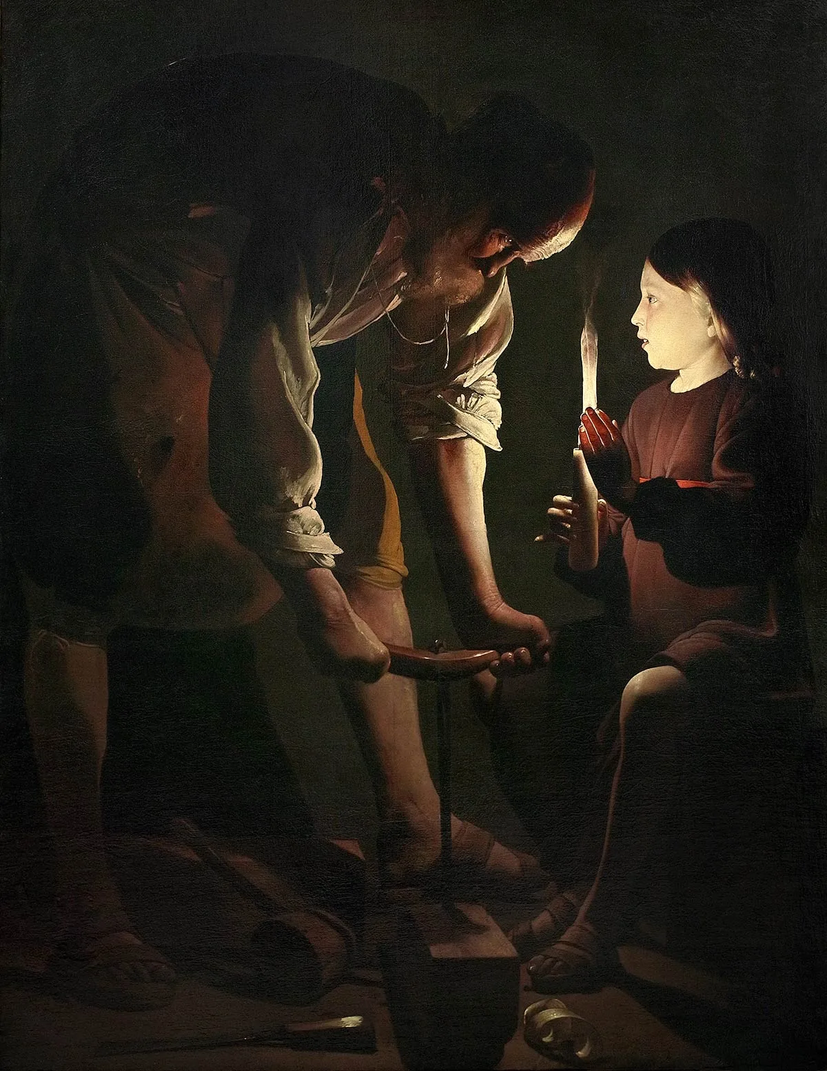«Joseph, der Zimmermann» bei der Arbeit. In Szene gesetzt hat ihn Georges de La Tour 1642.