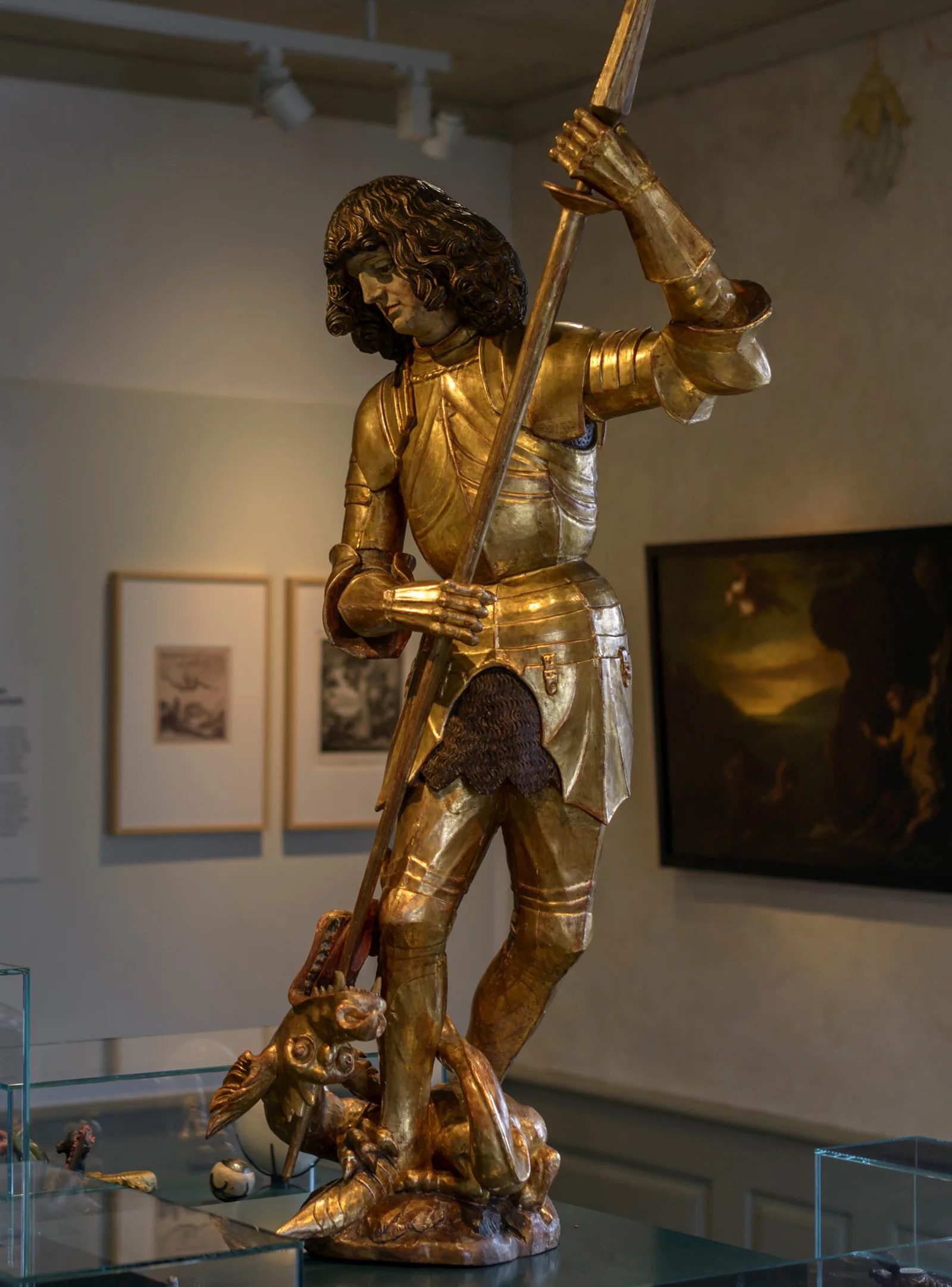 Der heilige Georg im Kampf mit dem Drachen, 2. Hälfte 15. Jahrhundert, Museum St. Urbanhof, Sursee LU