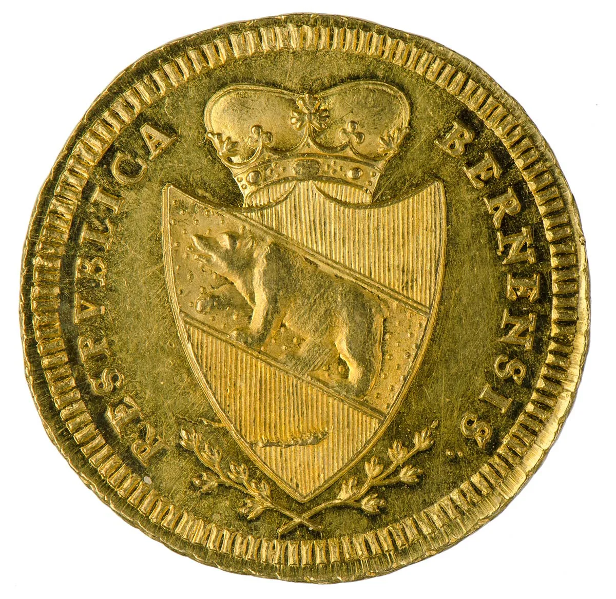 Schatzgräber hofften auf schnellen Reichtum. Berner Golddublone aus dem Jahr 1793.