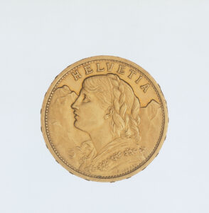 Goldvreneli von 1897 im Wert von 20 Franken.
