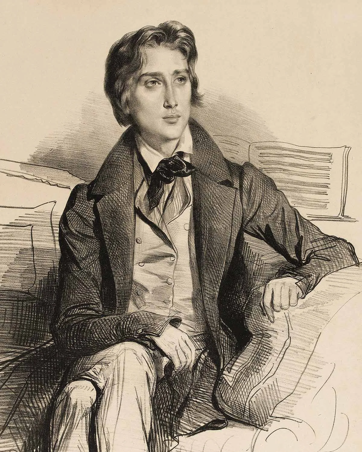 Porträt von Franz Liszt, Druckgrafik, 1832.