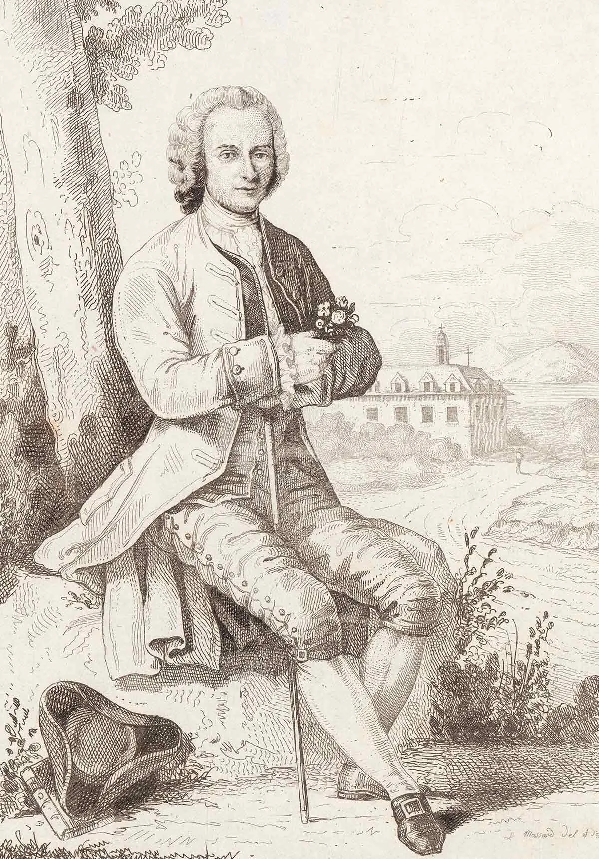 Porträt von Jean-Jacques Rousseau, hergestellt um 1800.