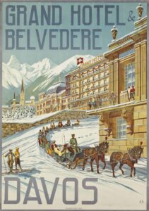 Plakat für das Grand Hotel & Belvedere in Davos, 1905.