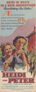 In den USA gelaufenes Kinoplakat des Films «Heidi and Peter» von 1955.