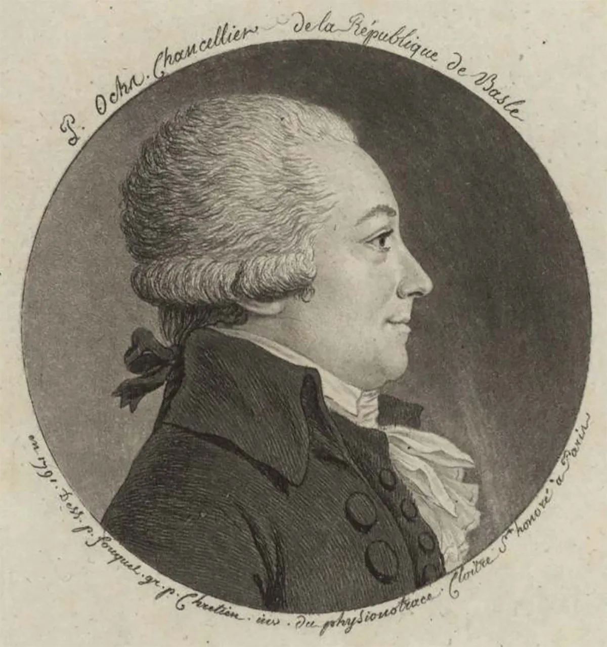 Herrenporträt von Peter Ochs, 1791.