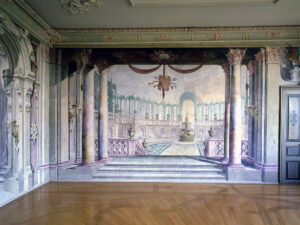 Der Garten setzt sich im Innendekor fort: Festsaal im Schloss Hindelbank, um 1725.