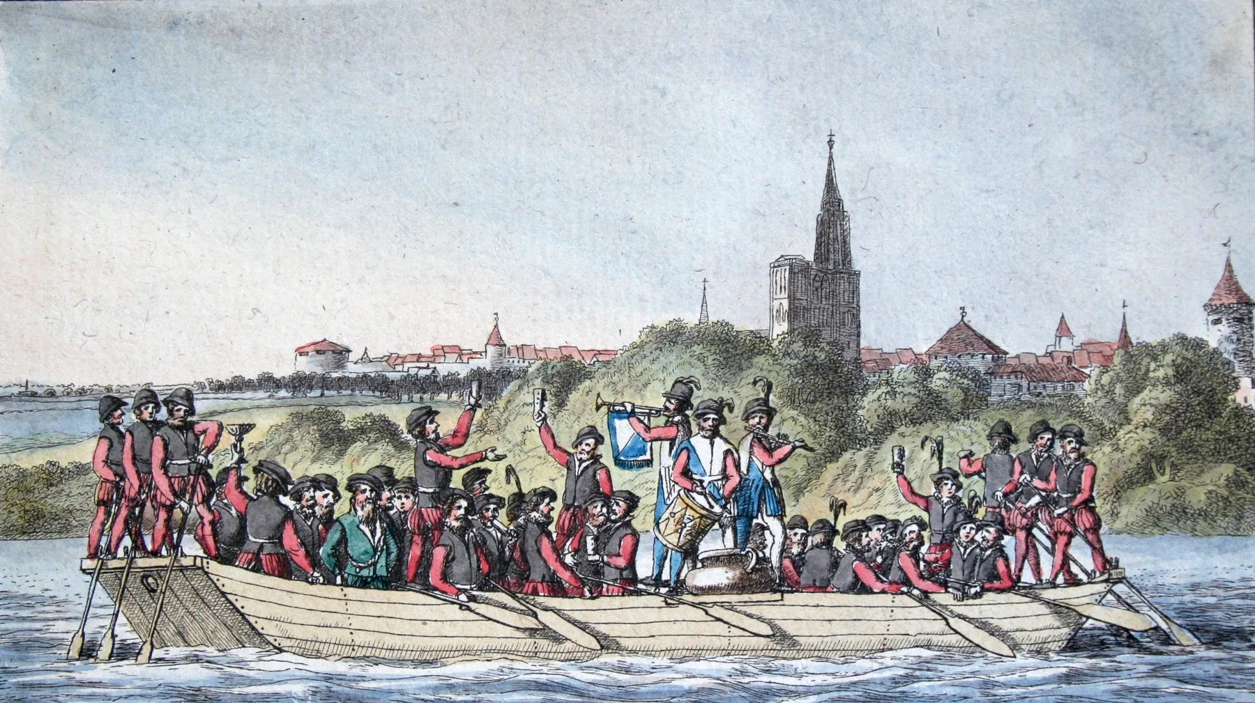 Volle Fahrt voraus nach Strassburg! Darstellung der Hirsebreifahrt, 1797.