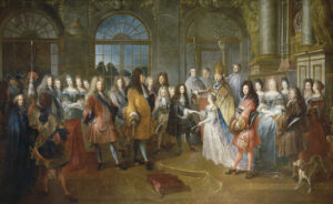 Die Hochzeit von Louis de France, Herzog von Burgund, mit Marie-Adélaïde von Savoyen im Jahr 1697.