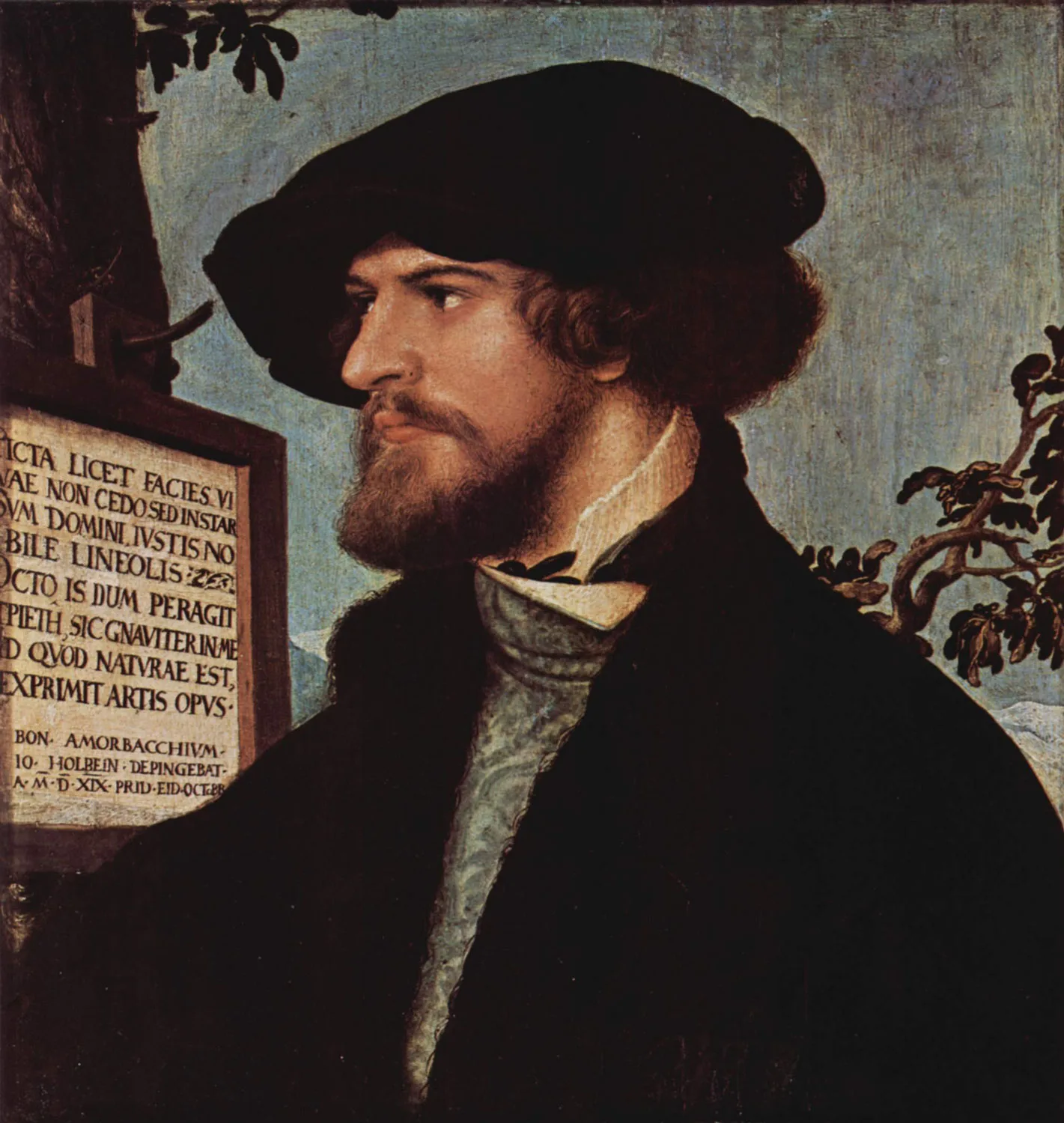 Bildnis des Basler Humanisten und Juristen Bonifacius Amerbach, 1519. Schon in diesem Werk zeigt sich die Wirklichkeitsnähe, die später Holbeins Bildnisse in England auszeichnete.
