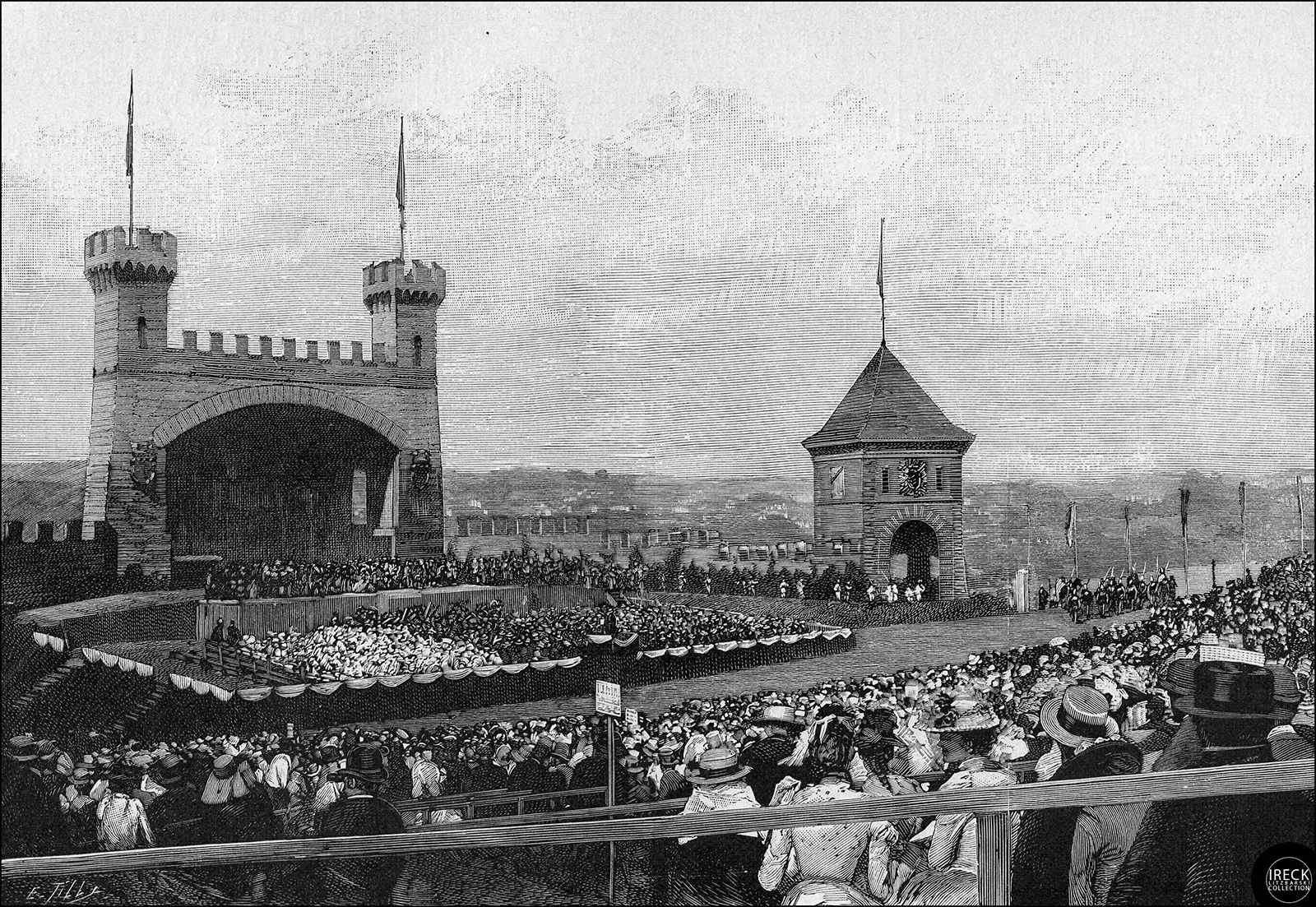 Holzsschnitt zur 700-Jahr-Feier der Gründung der Stadt Bern, 1891.