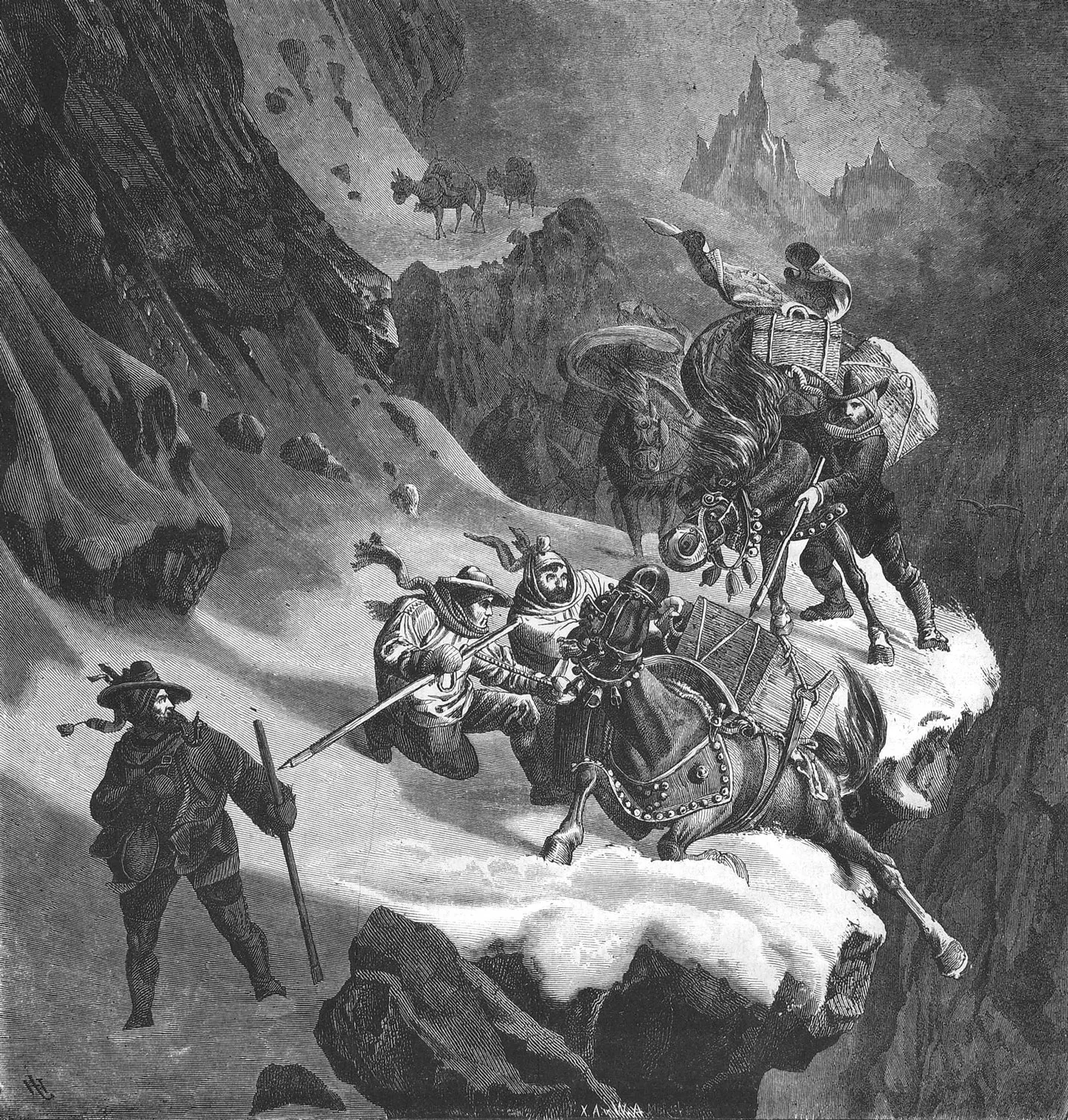 Die Szene in der Schöllenenschlucht könnte wie hier abgebildet ausgesehen haben. Auf den heutigen Wert umgerechnet verloren die irischen Exilierten über 32’000 Pfund.