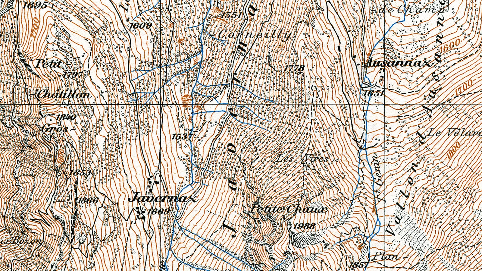 Ausschnitt der Karte LT TA 484, «Lavey-Morcles», 1928.