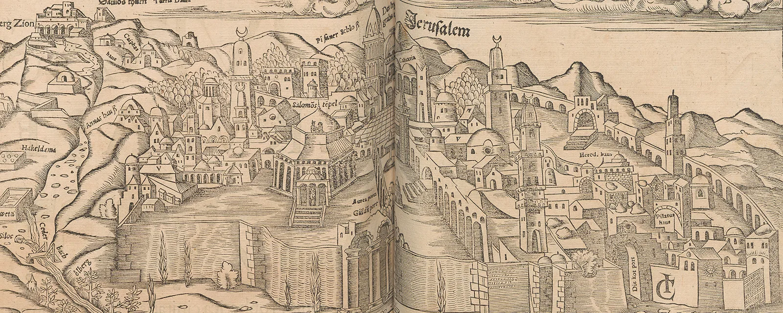 Jerusalem im 16. Jahrhundert, Sebastian Münster: Cosmographiae universalis Lib. VI., 1552.