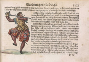 Kolorierte Seite aus Meyers Lehrbuch. Strassburg, 1570.