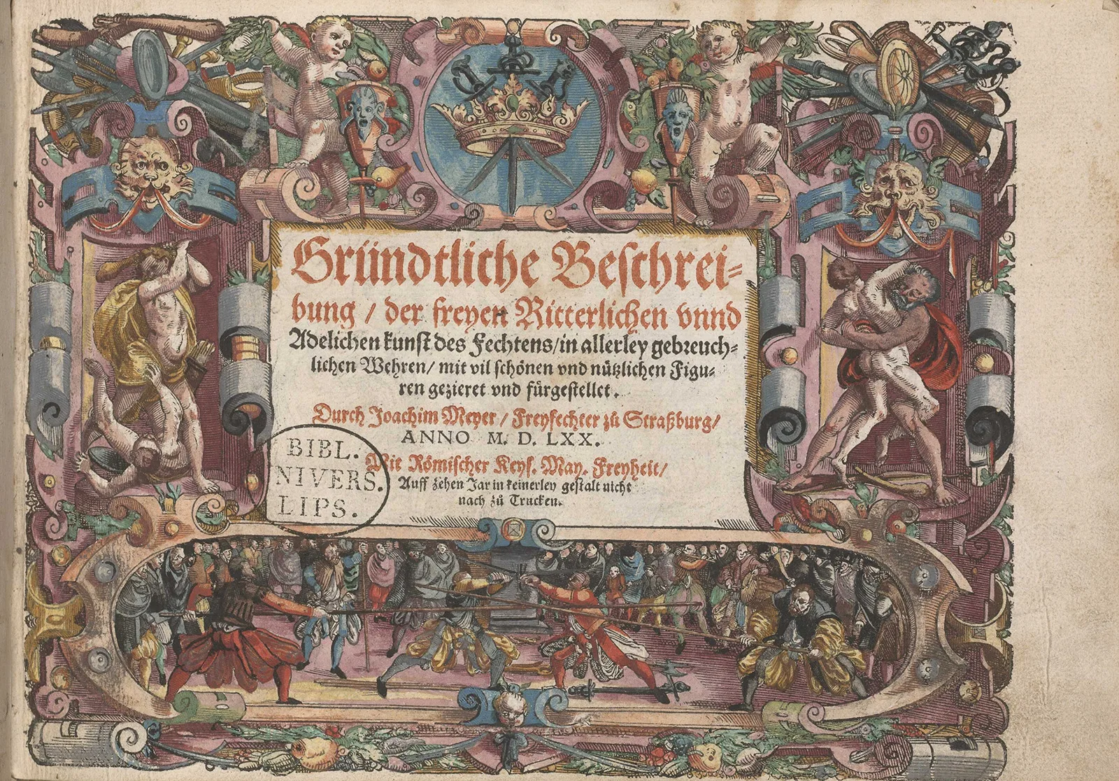 Titelseite aus Meyers Lehrbuch. Strassburg, 1570.