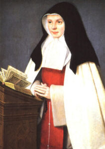 Jeanne de France, dargestellt vor 1530 als Gründerin des Ordens der Verkündigung der Heiligen Jungfrau Maria.