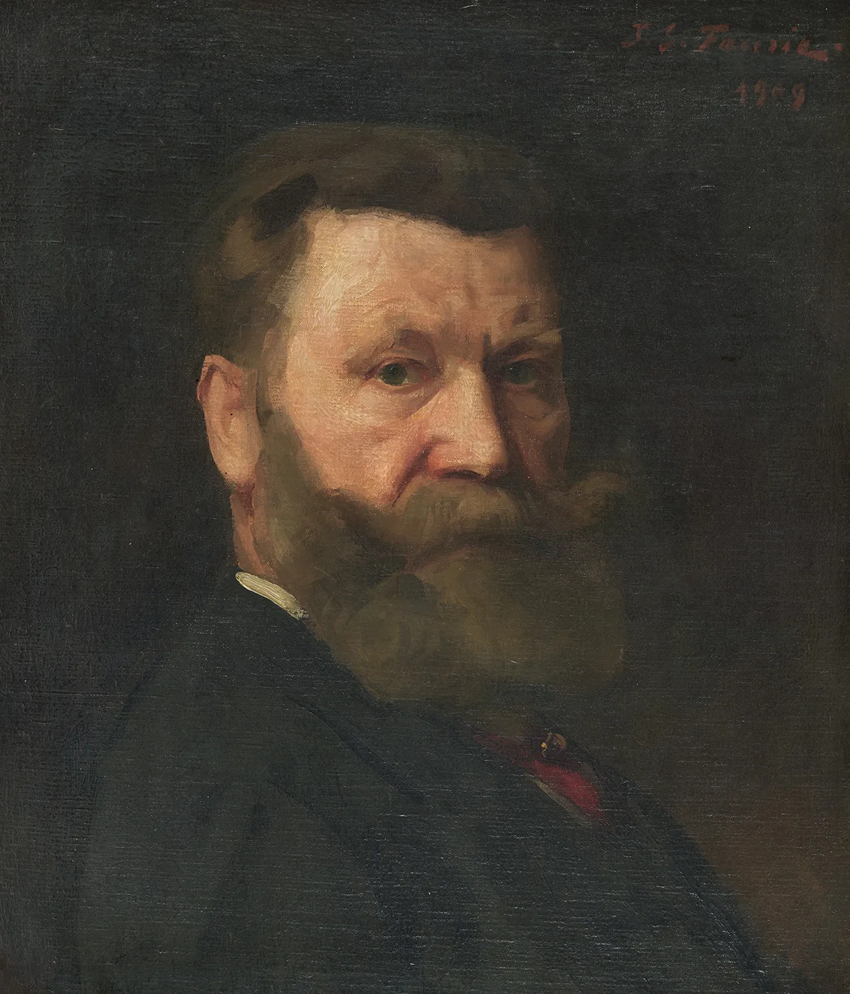 Johann Karl Bossard ist auf seinem Porträt, gemalt 1909 von Jean Syndon Faurie, als stolzer Mann dargestellt.