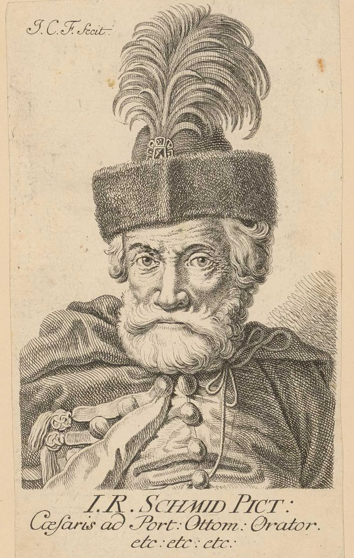 Porträt von Johann Rudolf Schmid, circa 1770.