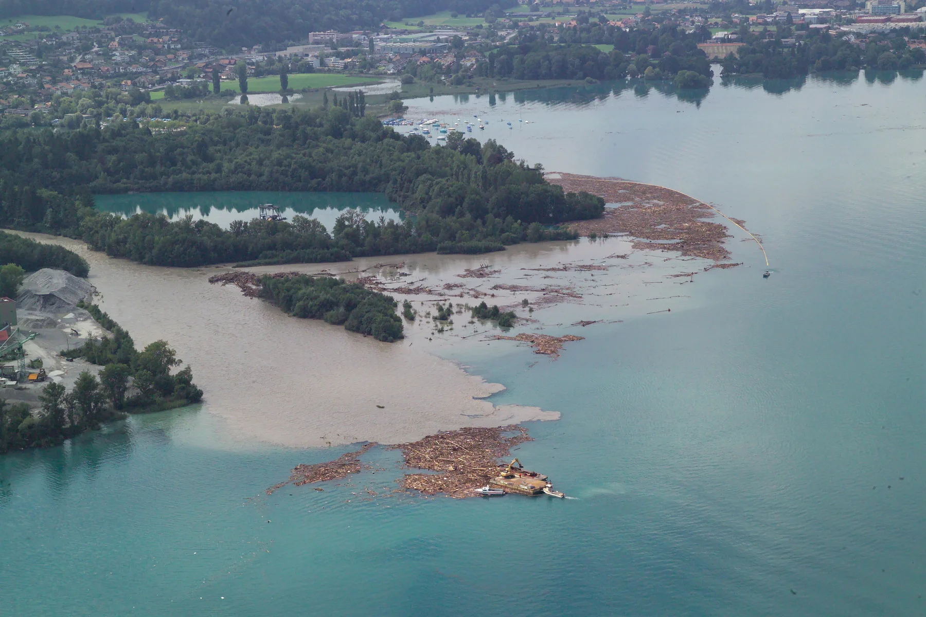 Das Kanderdelta nach einem Unwetter im Jahr 2005.