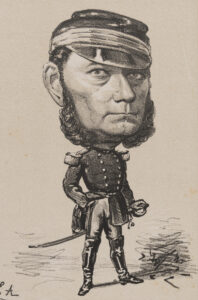Caricature du colonel Jean-Louis Aubert, vers 1850.