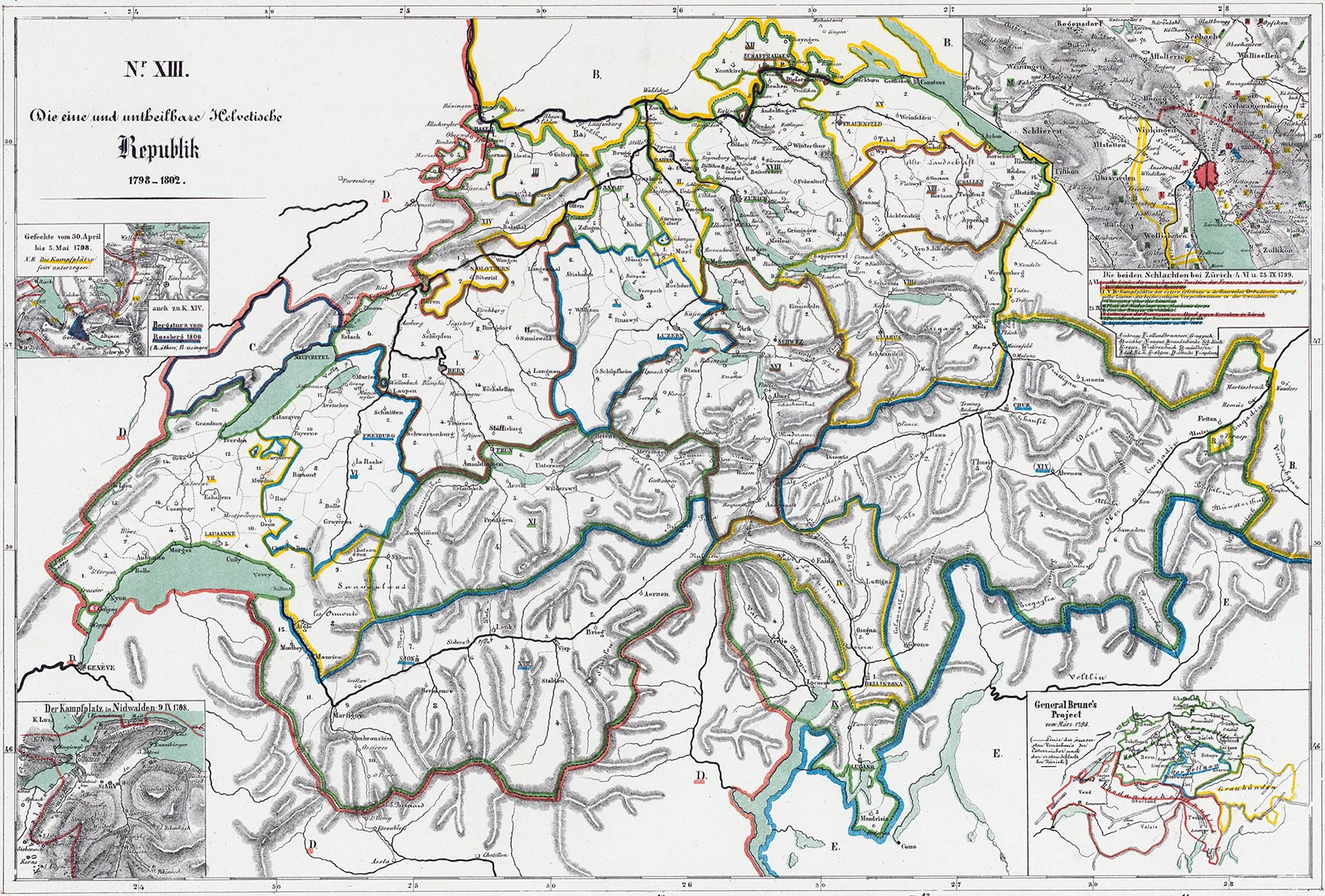 Karte der Helvetischen Republik (1798-1802)