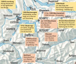 Der politische, wirtschaftliche und gesellschaftliche Umbruch in der Zentralschweiz um 1309
