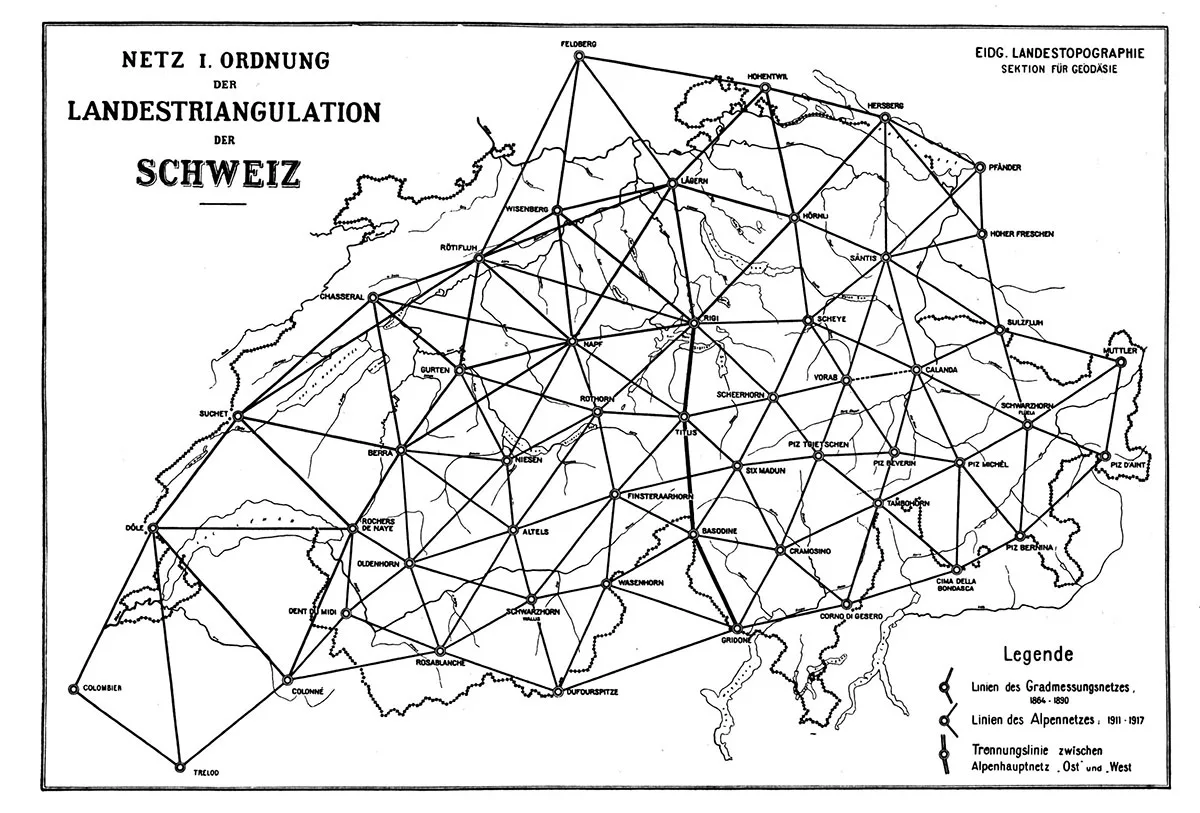 Die Rosablanche war Teil des Hauptnetzes der Landestriangulation der Schweiz.