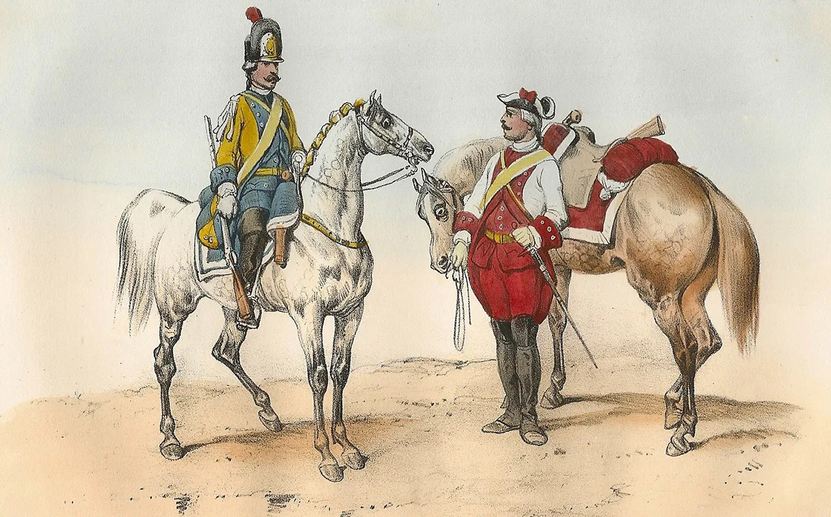 Kavallerist des Linienregiments von Calatrava, 18. Jahrhundert.