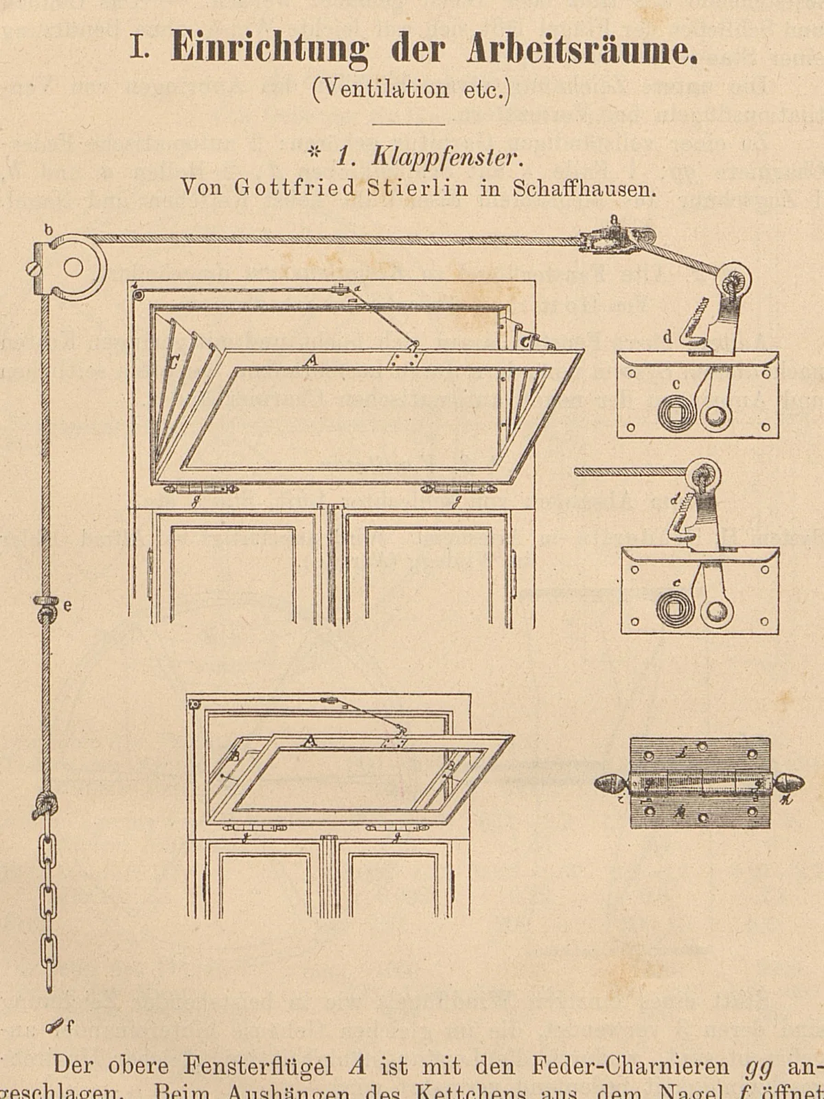 Edmund Nüsperli war Pionier der Arbeitssicherheit. Illustration zu Klappfenstern