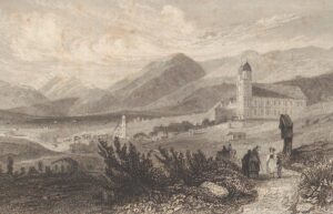 Das Kloster Disentis auf einer Druckgrafik von 1836.
