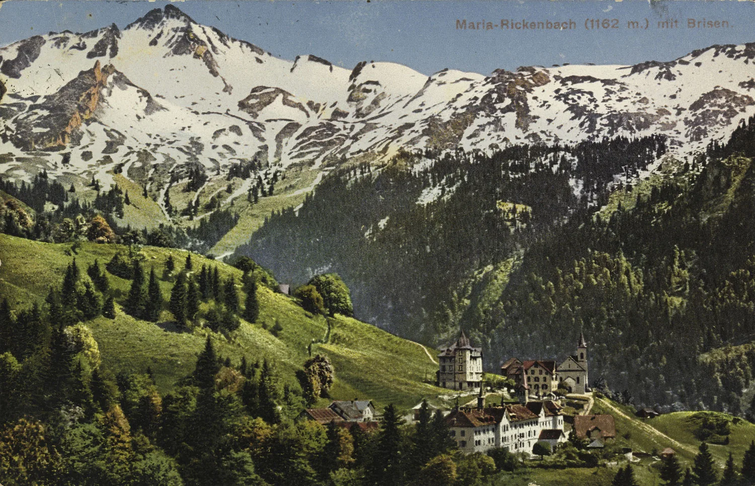 Eine Postkarte aus dem Jahr 1911 zeigt das Kloster Maria-Rickenbach.