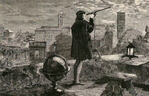 Copernicus observes the heavens in Rome.