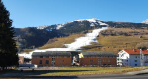 Artificial snow slope in Savognin on 15 December 2016.