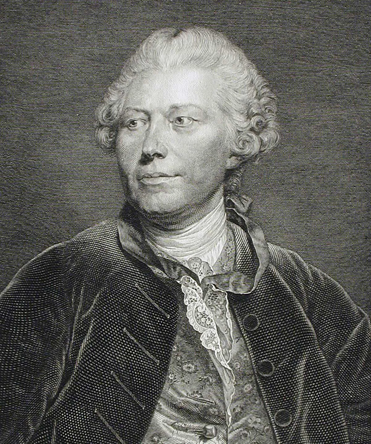 Kupferstich mit dem Porträt von Johann Georg Wille, 1776.