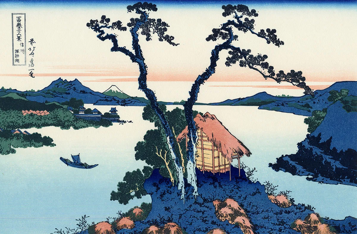 Auf dem Holzschnitt von Katsushika Hokusai ist das leuchtende Blau markant. Das Bild wurde 1830 erstmals veröffentlicht.