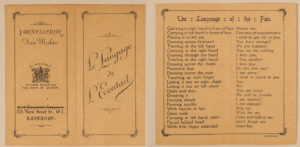 Englische Version der «Langage de l’eventail», der Fächersprache.