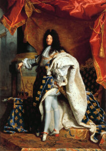 Away from the ballet stage but with the graceful posture of a dancer in fourth position: Louis XIV in a portrait by Hyacinthe Rigaud, 1701.