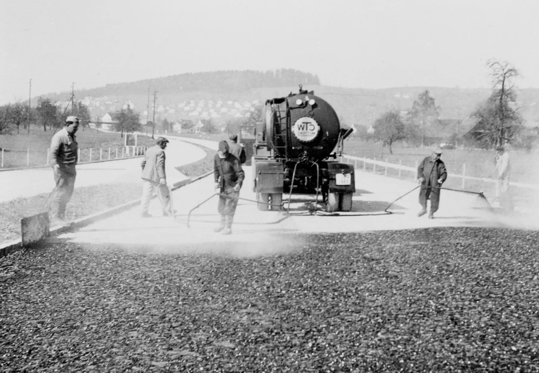 Bau der Autobahn Luzern-Ennethorw, um 1954.