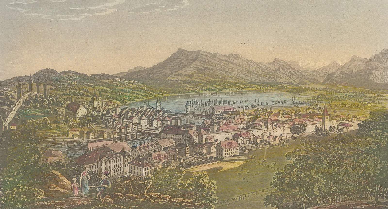 Ansicht der Stadt Luzern, um 1840.