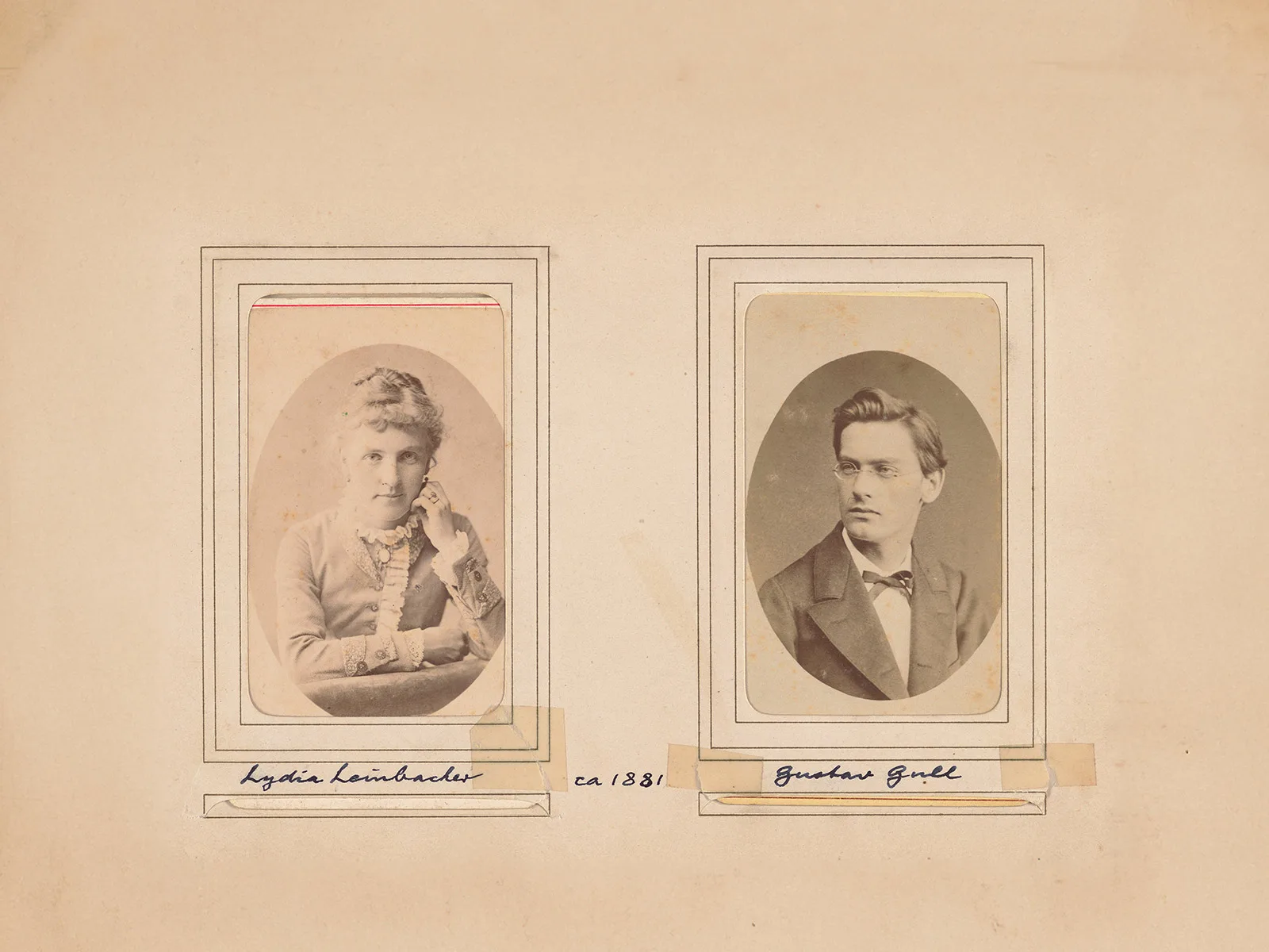 Lydia Leinbacher und Gustav Gull, fotografiert um 1881.