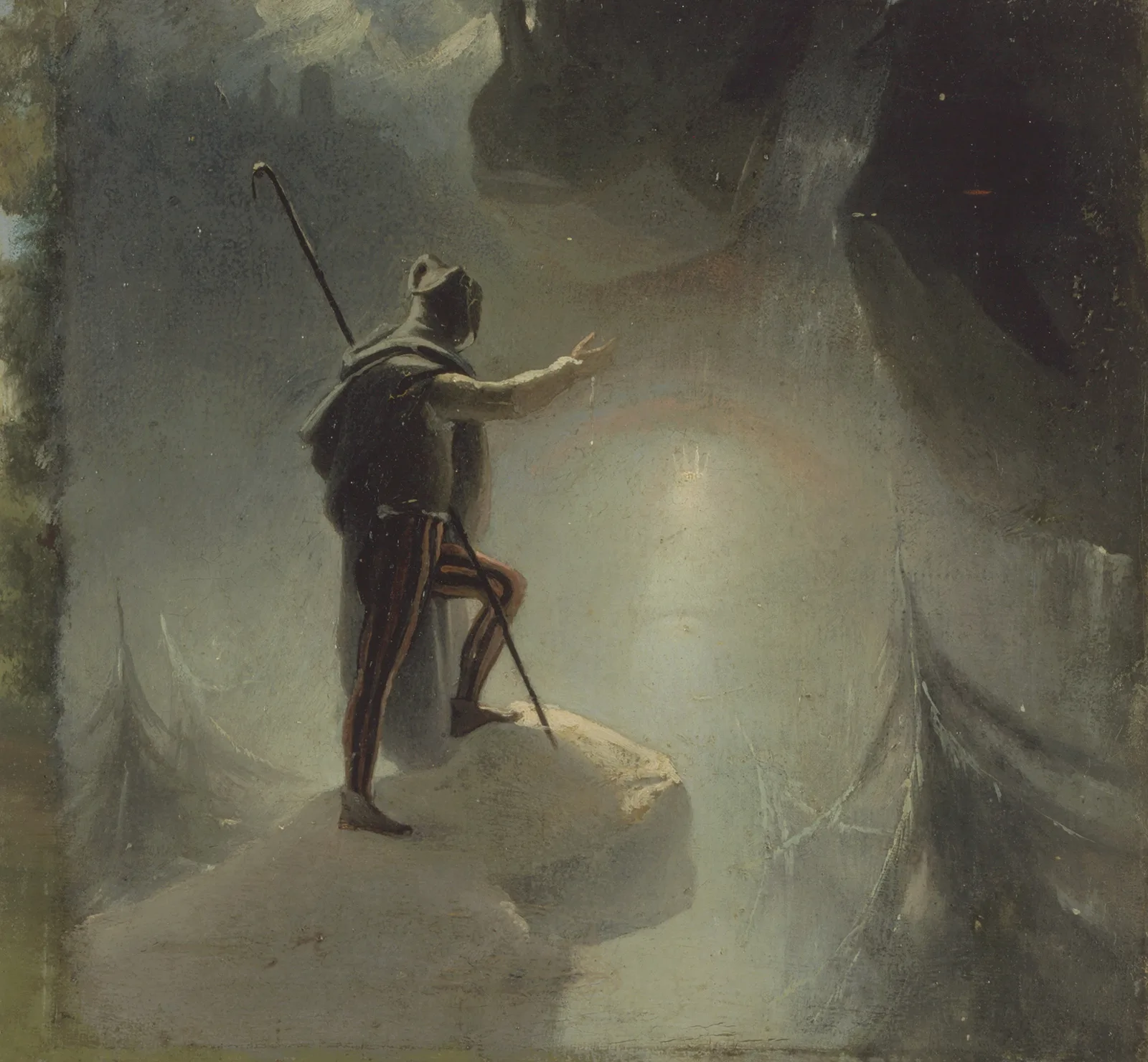 «Manfred invoquant l´esprit des Alpes», gemalt von Charles Gleyre, um 1825.