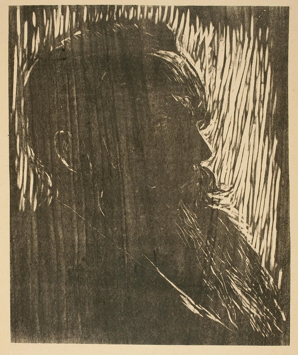 Marcel Réja in einer Druckgrafik von Edvard Munch, 1896-97.