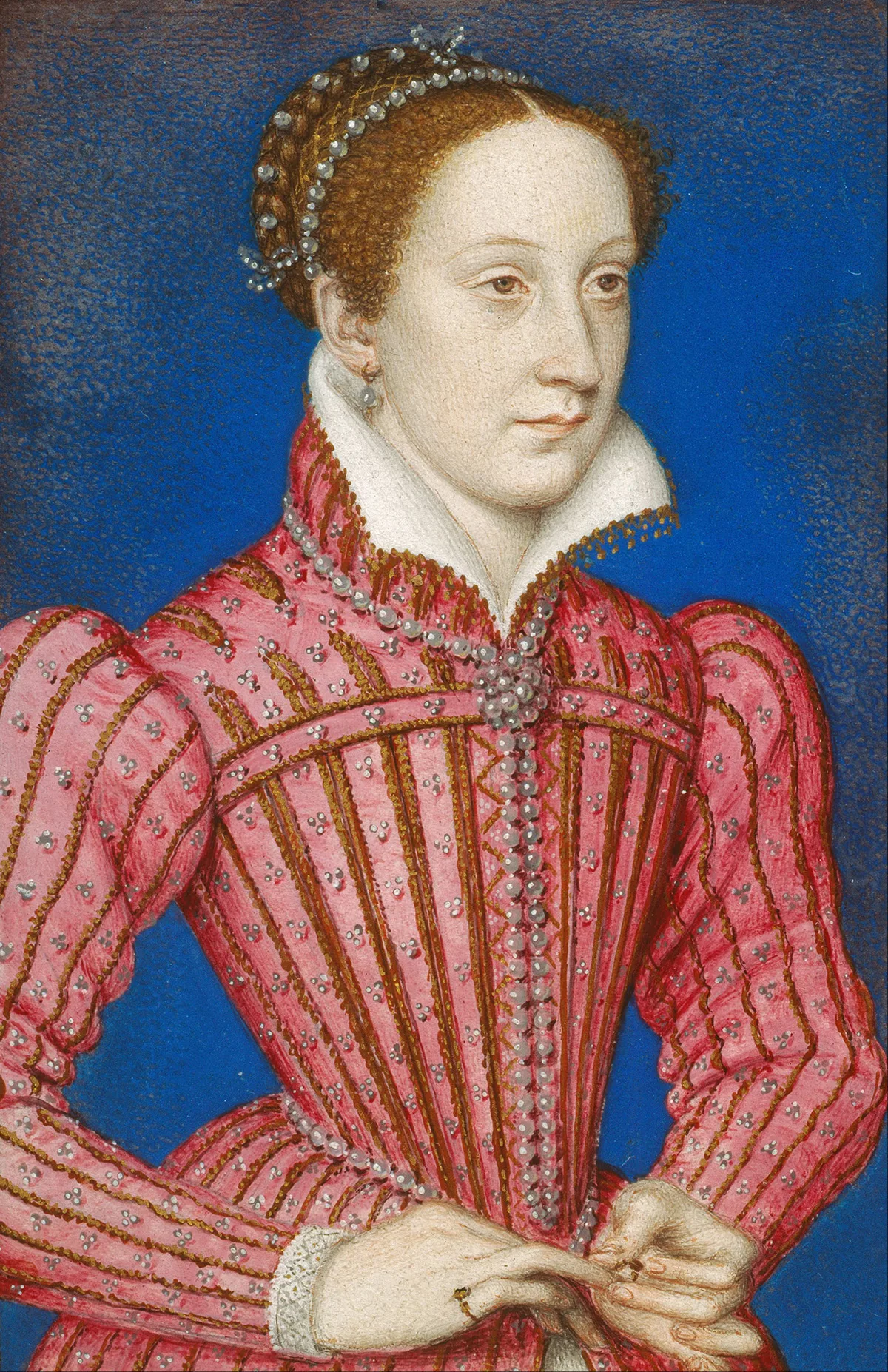 Maria Stuart, um 1558, in einem Porträt nach François Clouet.