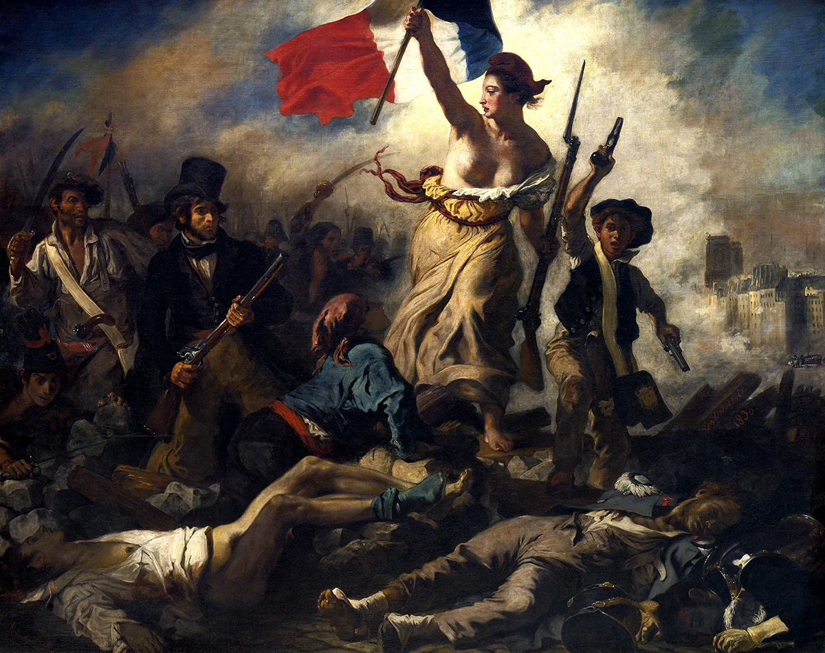 Marianne auf einem Gemälde von Eugène Delacroix, 1830.