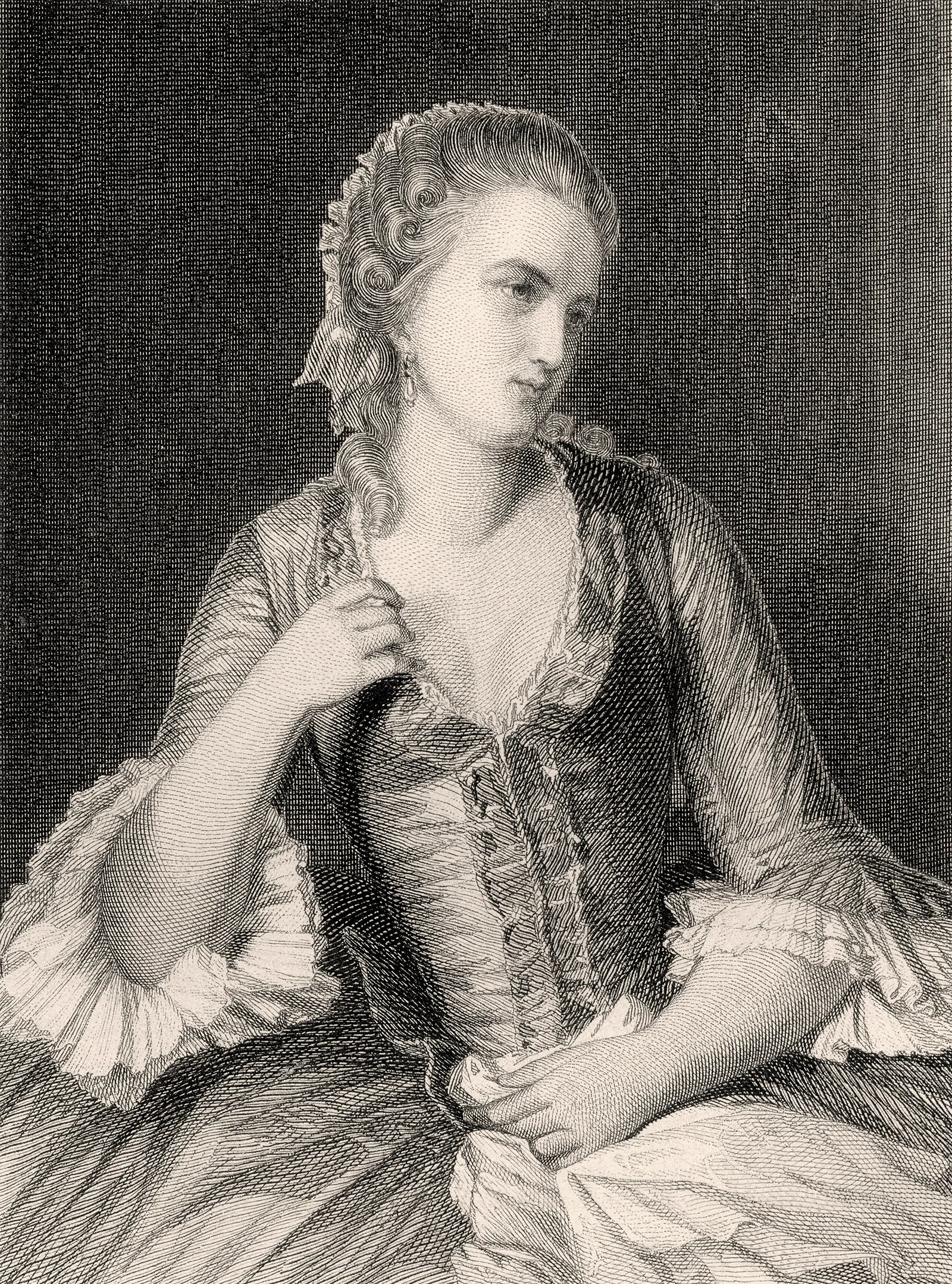 Portrait von Madame Beaumarchais, née Willermaulaz, in jungen Jahren.