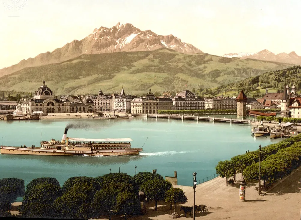 Blick auf Luzern und den Pilatus, 19. Jahrhundert.