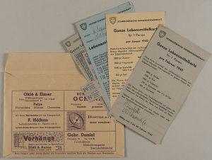 An envelope for ration cards for textile products, sugar, shoes…
